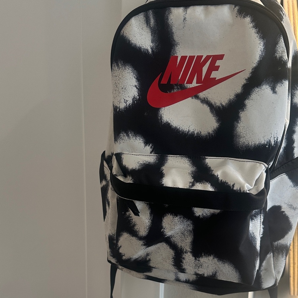 Nike Red and Black Tie-Dye Backpack